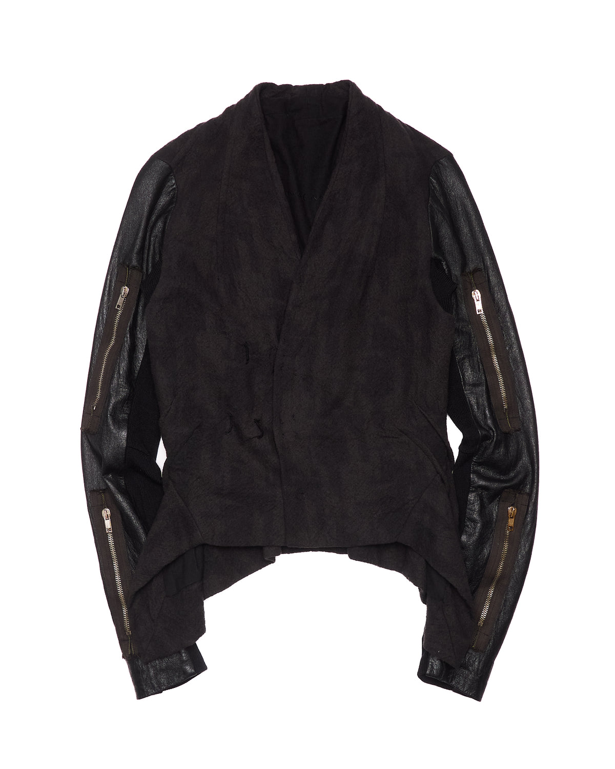 SS03 Rick Owens MA-1 Lambskin Leather Sleeves Blazer