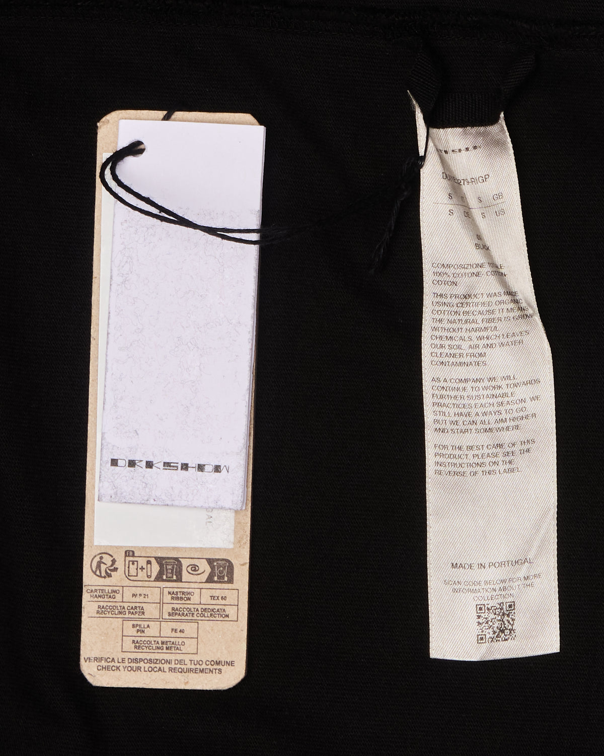 Rick Owens DRKSHDW Cotton Black Jersey Crewneck Sweater