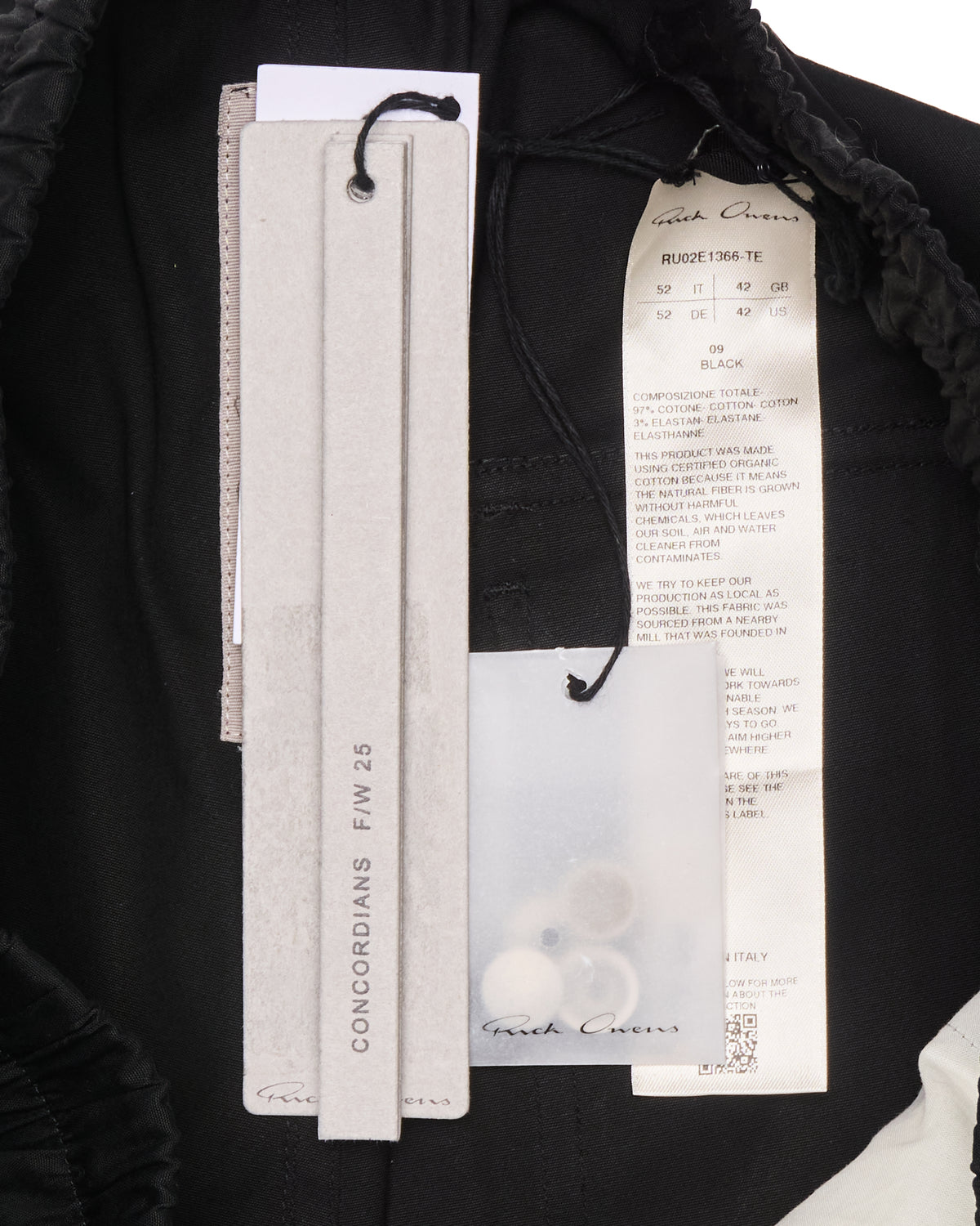 F/W25 Rick Owens ‘CONCORDIANS’ Wide Leg Heavy Cotton Black Bela Pants