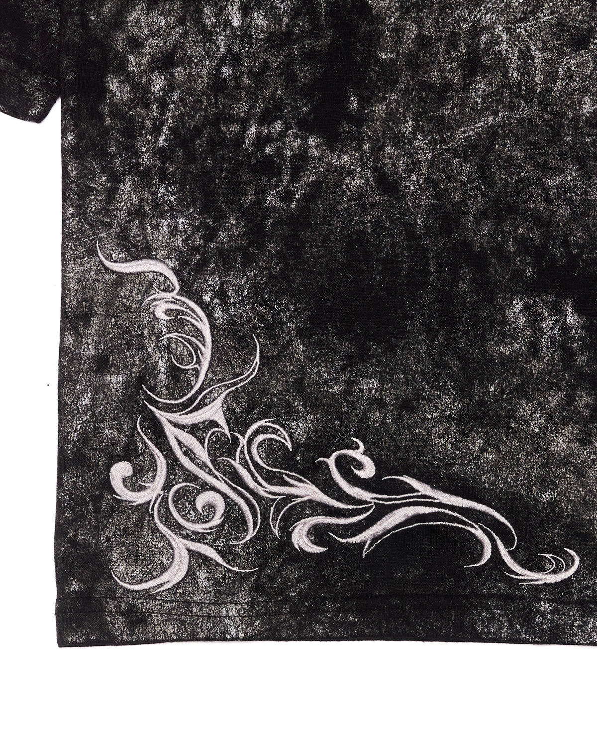 Tornado Mart Tribal Embroidery Black V-neck Tee Shirt