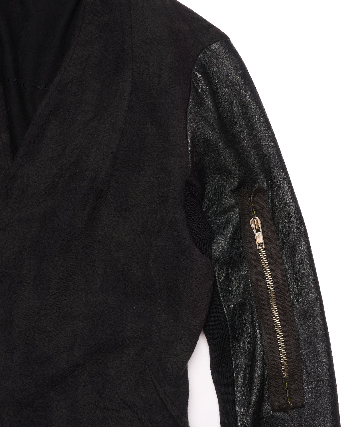 SS03 Rick Owens MA-1 Lambskin Leather Sleeves Blazer