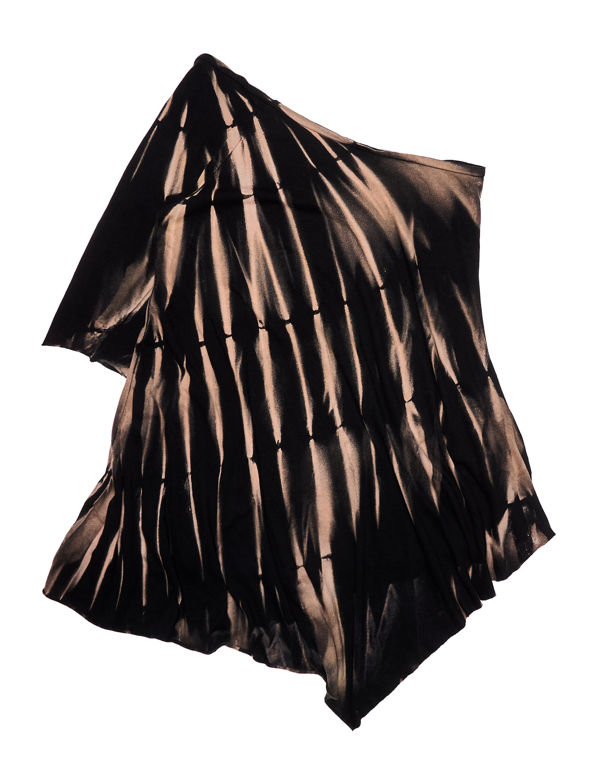 L.G.B. Asymmetrical Swoop Neck Black Bleached Top