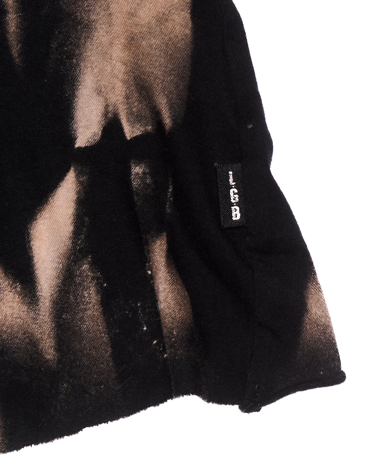 L.G.B. Asymmetrical Swoop Neck Black Bleached Top