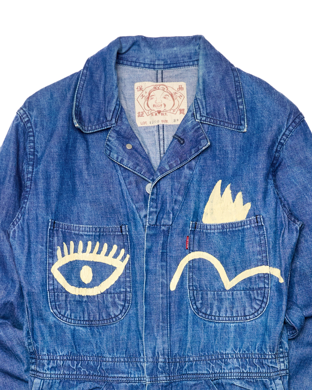 Early 00s EVISU Double Diakoku Hand-Paint Coverall