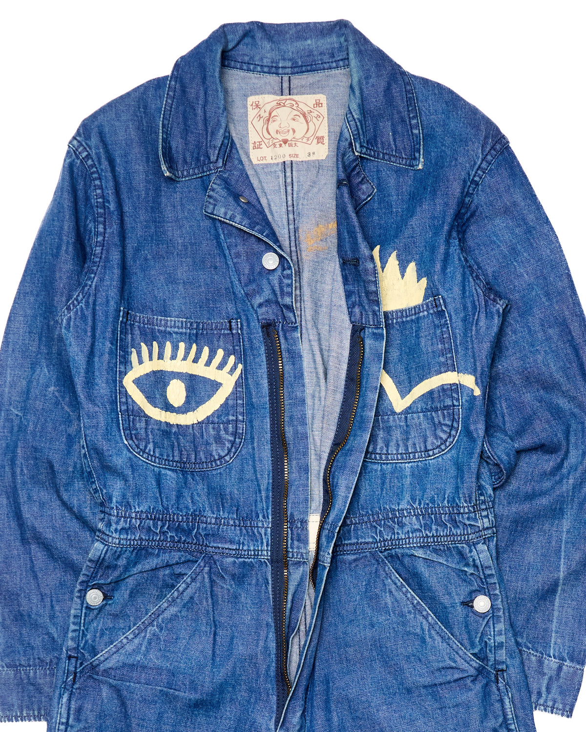 Early 00s EVISU Double Diakoku Hand-Paint Coverall