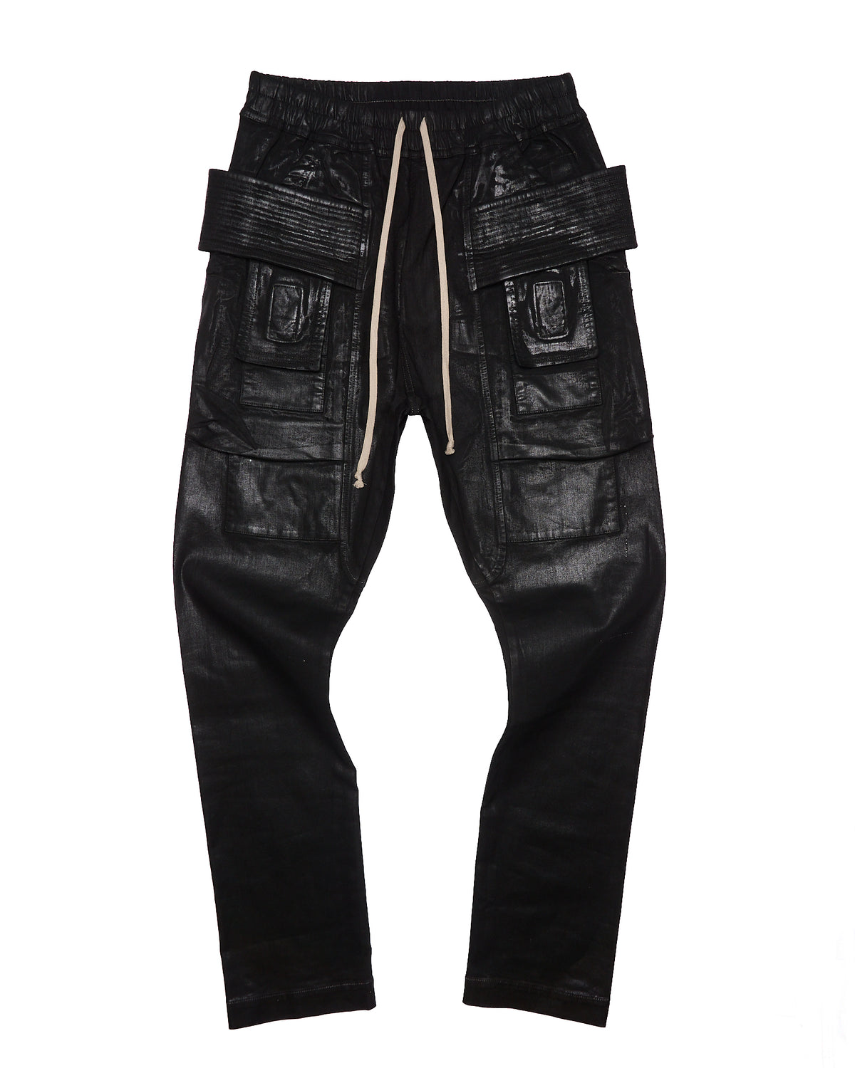 Rick Owens DRKSHDW Black Overdyed Foil Creatch Cargo Pants