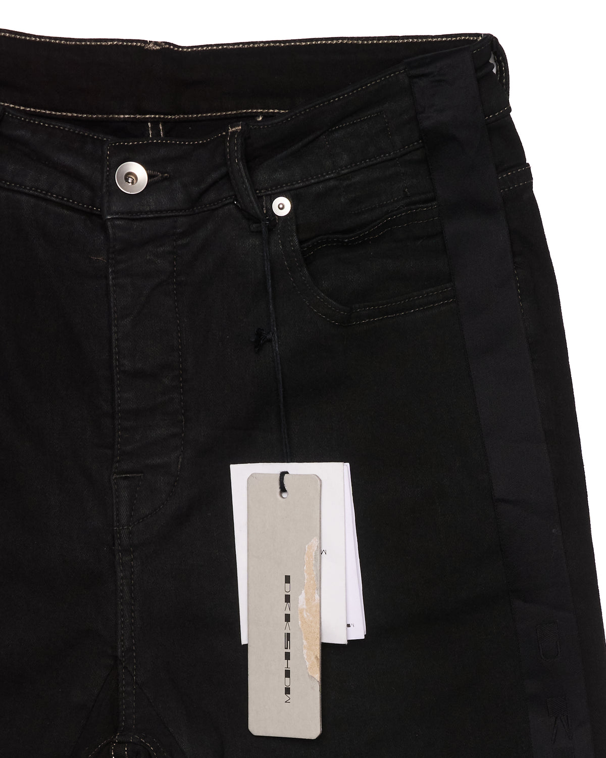 F/W2023 Rick Owens "LUXOR" DRKSHDW Black Detroit Cut Slim-Fit Jeans