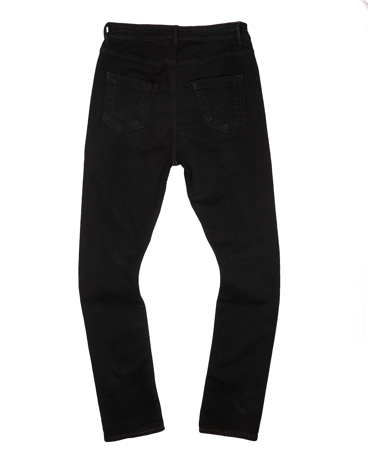 F/W2023 Rick Owens "LUXOR" DRKSHDW Black Detroit Cut Slim-Fit Jeans