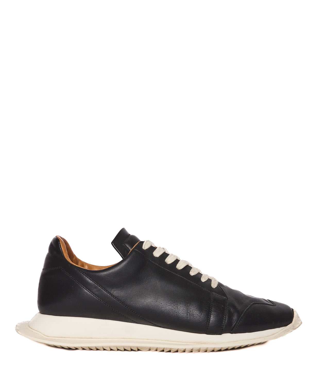 F/W18 Rick Owens “Sisyphus” Black Leather Oblique Runner