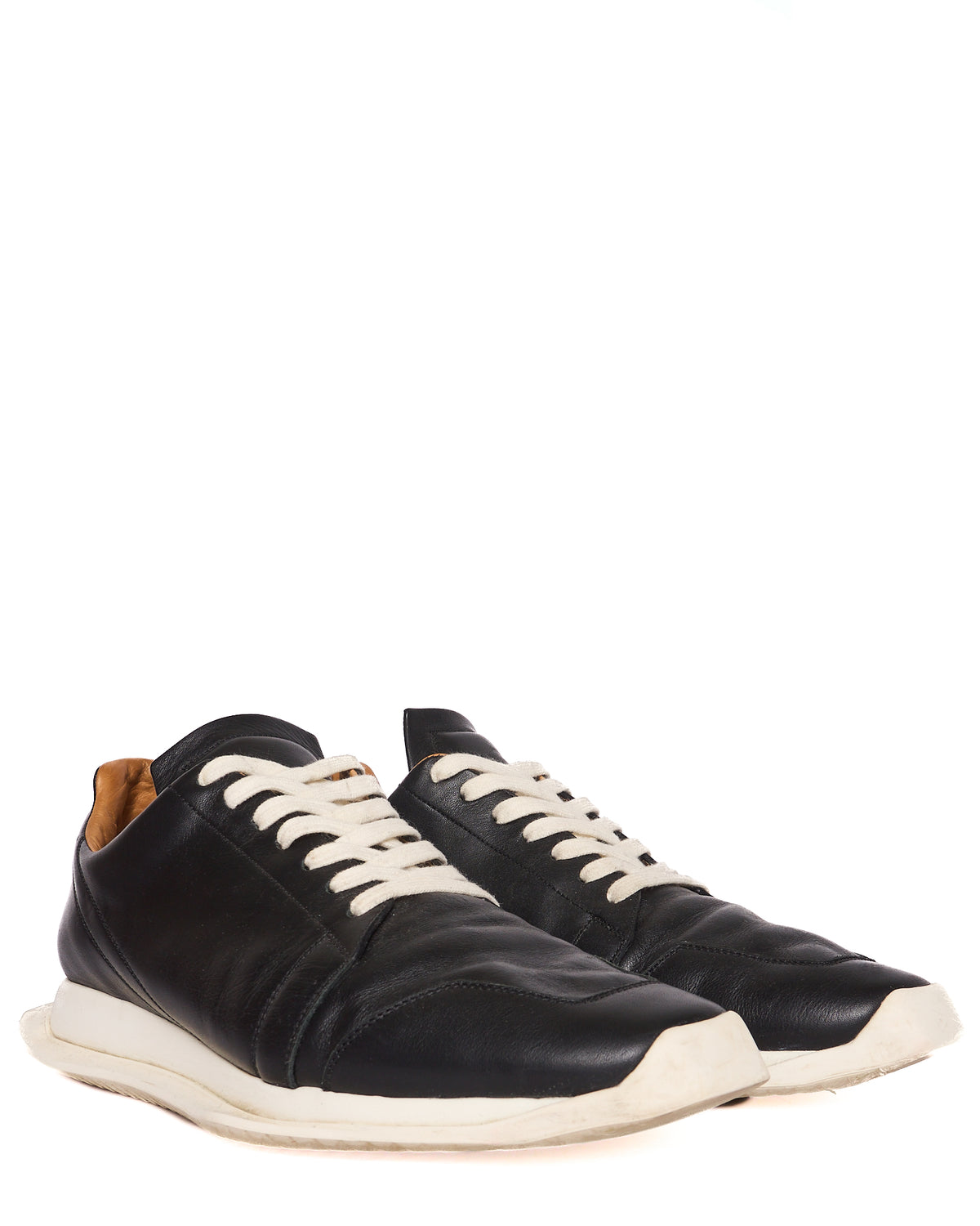 F/W18 Rick Owens “Sisyphus” Black Leather Oblique Runner
