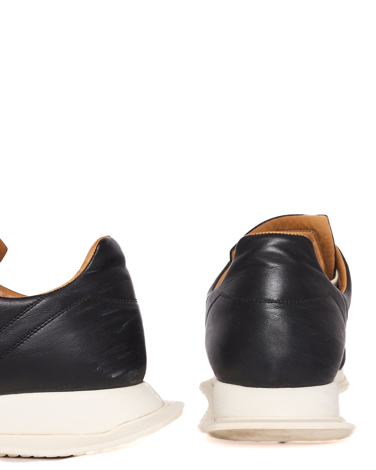F/W18 Rick Owens “Sisyphus” Black Leather Oblique Runner