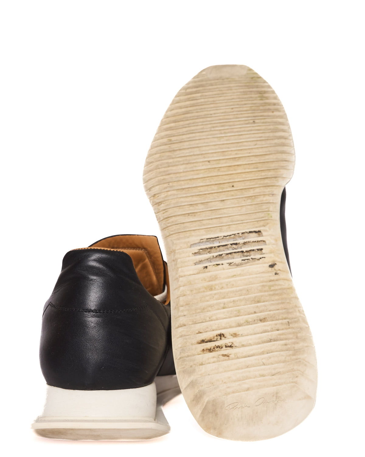 F/W18 Rick Owens “Sisyphus” Black Leather Oblique Runner