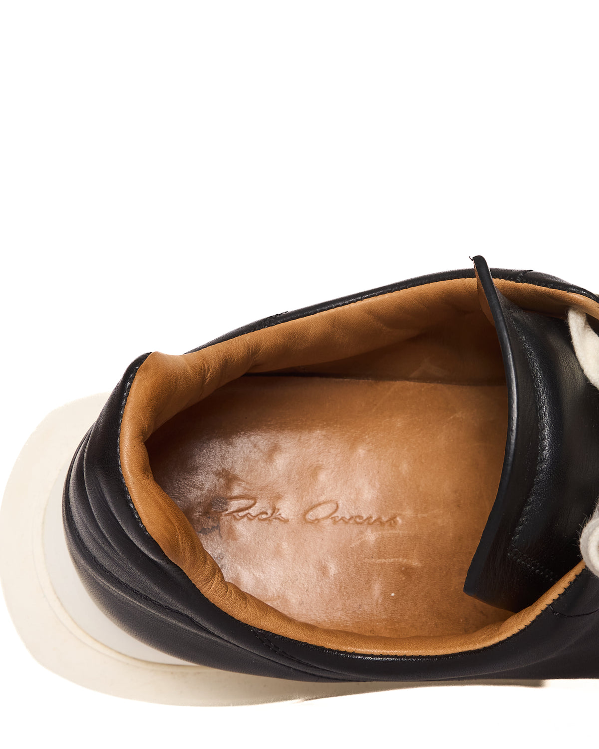 F/W18 Rick Owens “Sisyphus” Black Leather Oblique Runner