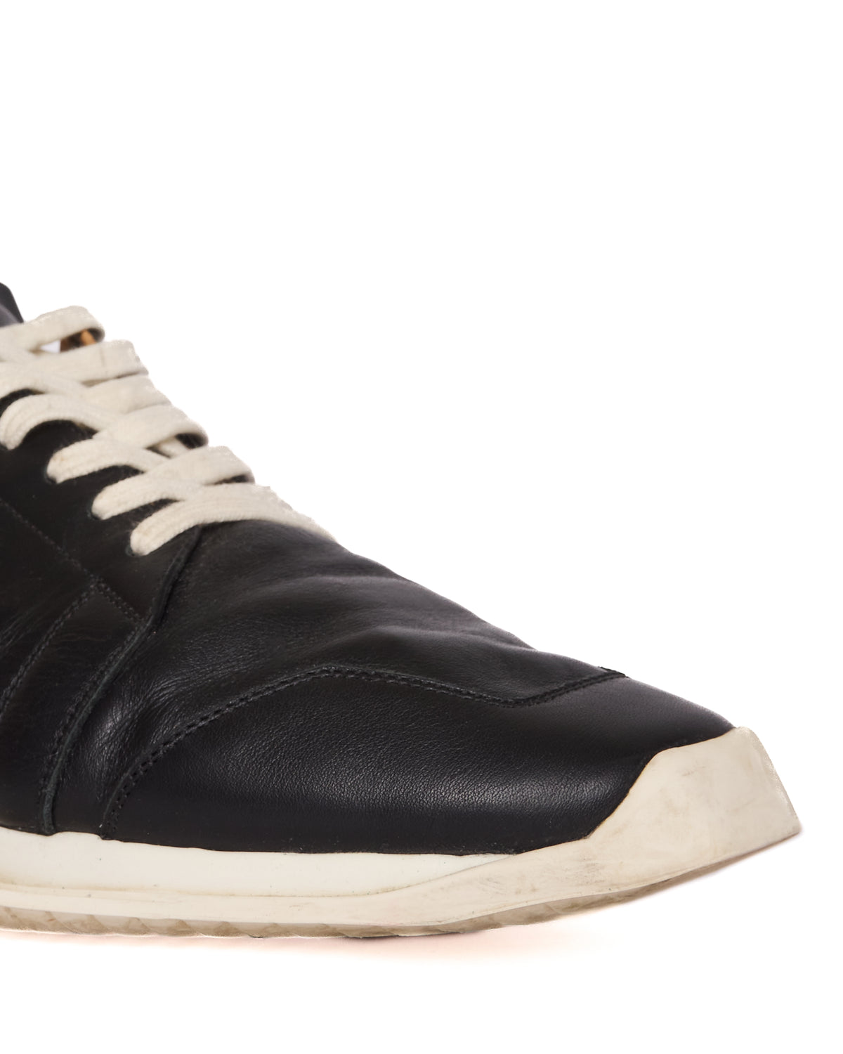 F/W18 Rick Owens “Sisyphus” Black Leather Oblique Runner