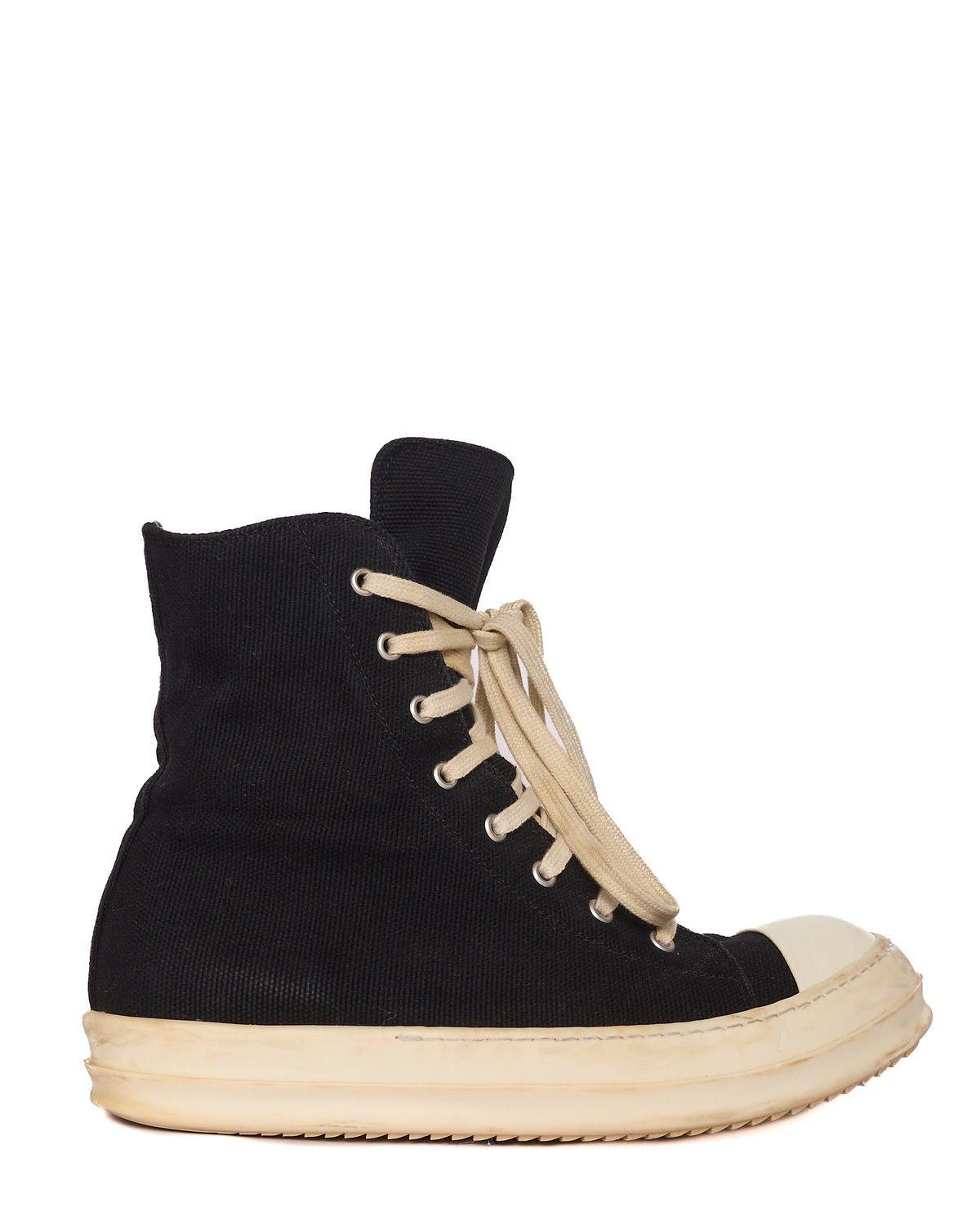 S/S16 Rick Owens DRKSHDW Black Canvas High-Top Ramones Sneaker
