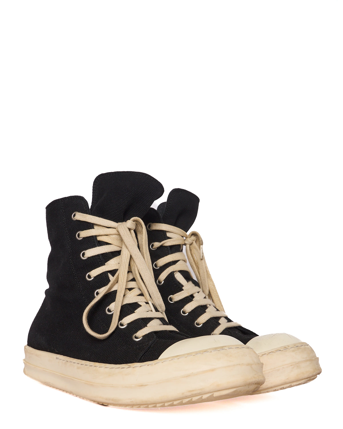 S/S16 Rick Owens DRKSHDW Black Canvas High-Top Ramones Sneaker