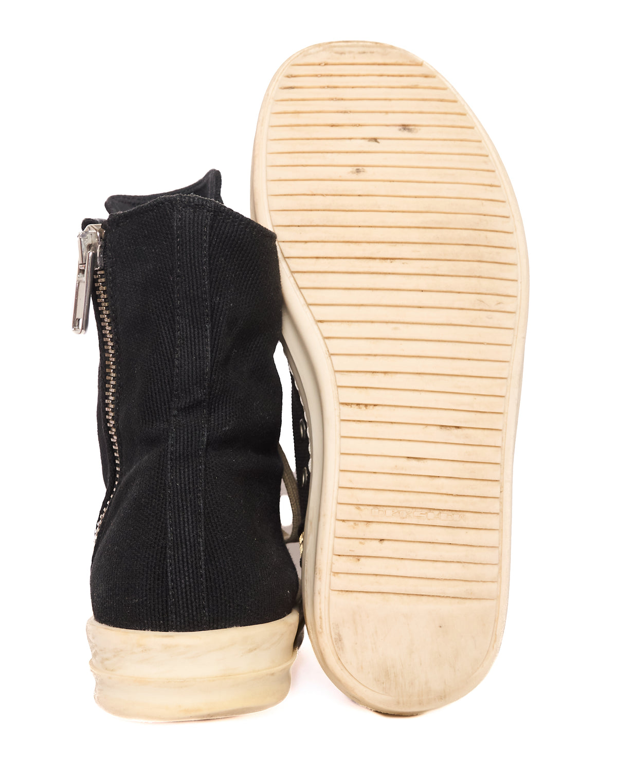 S/S16 Rick Owens DRKSHDW Black Canvas High-Top Ramones Sneaker