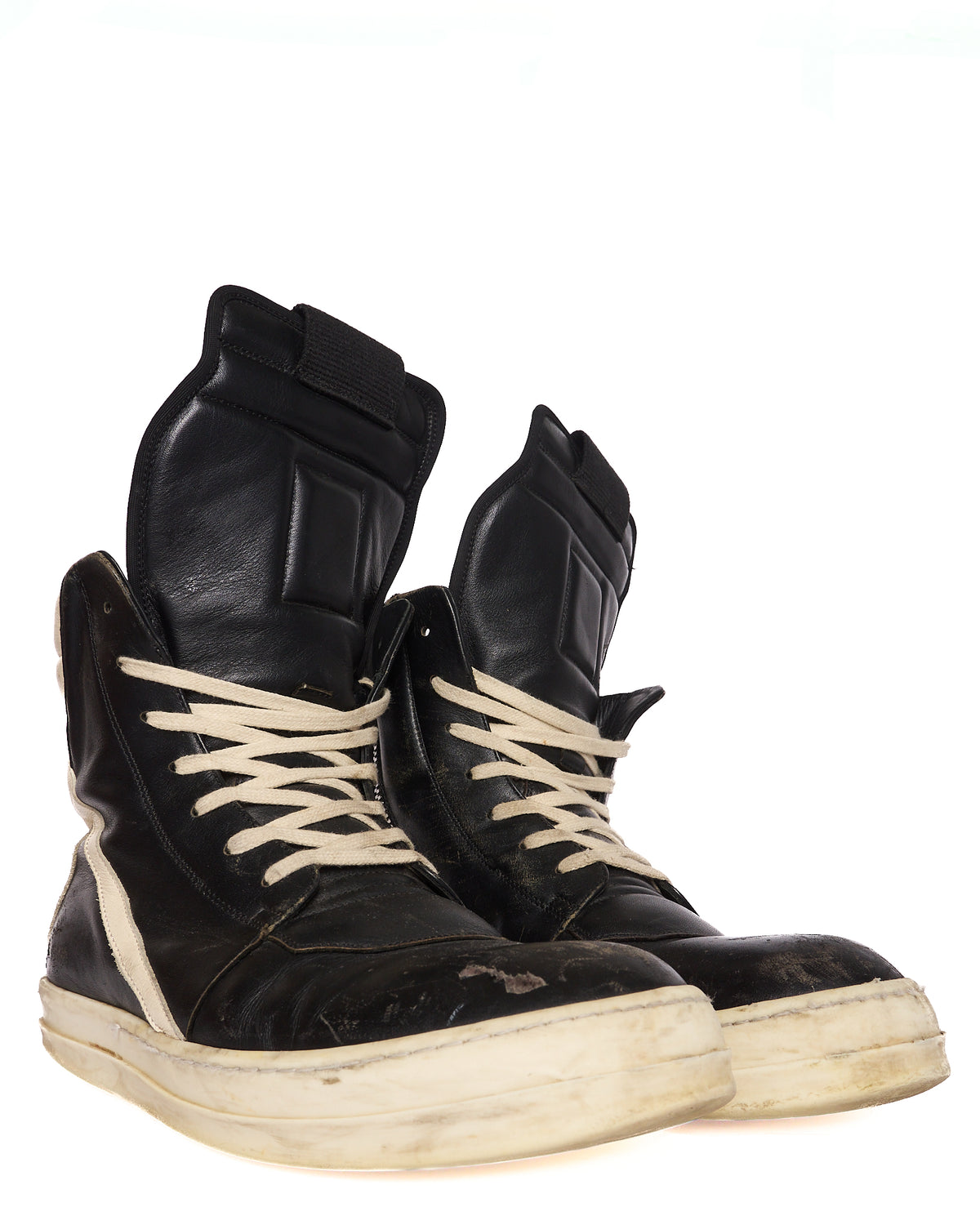 S/S16 Rick Owens Black/Milk Leather Geobasket