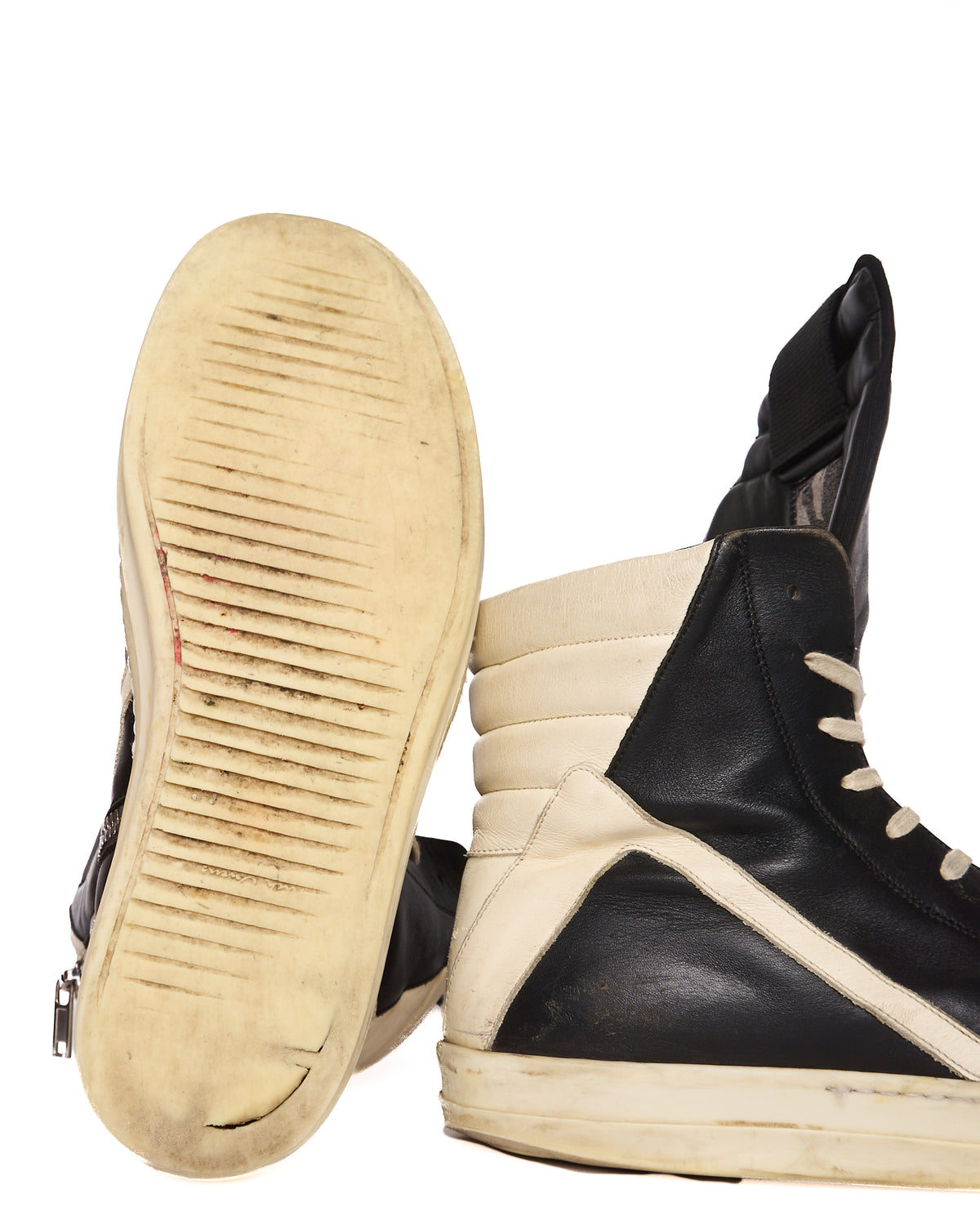 S/S16 Rick Owens Black/Milk Leather Geobasket