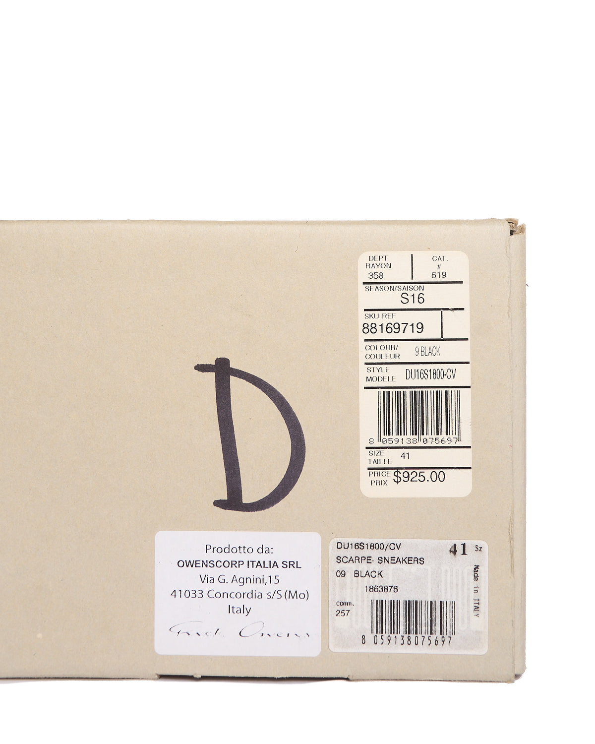 S/S16 Rick Owens Black/Milk Leather Geobasket