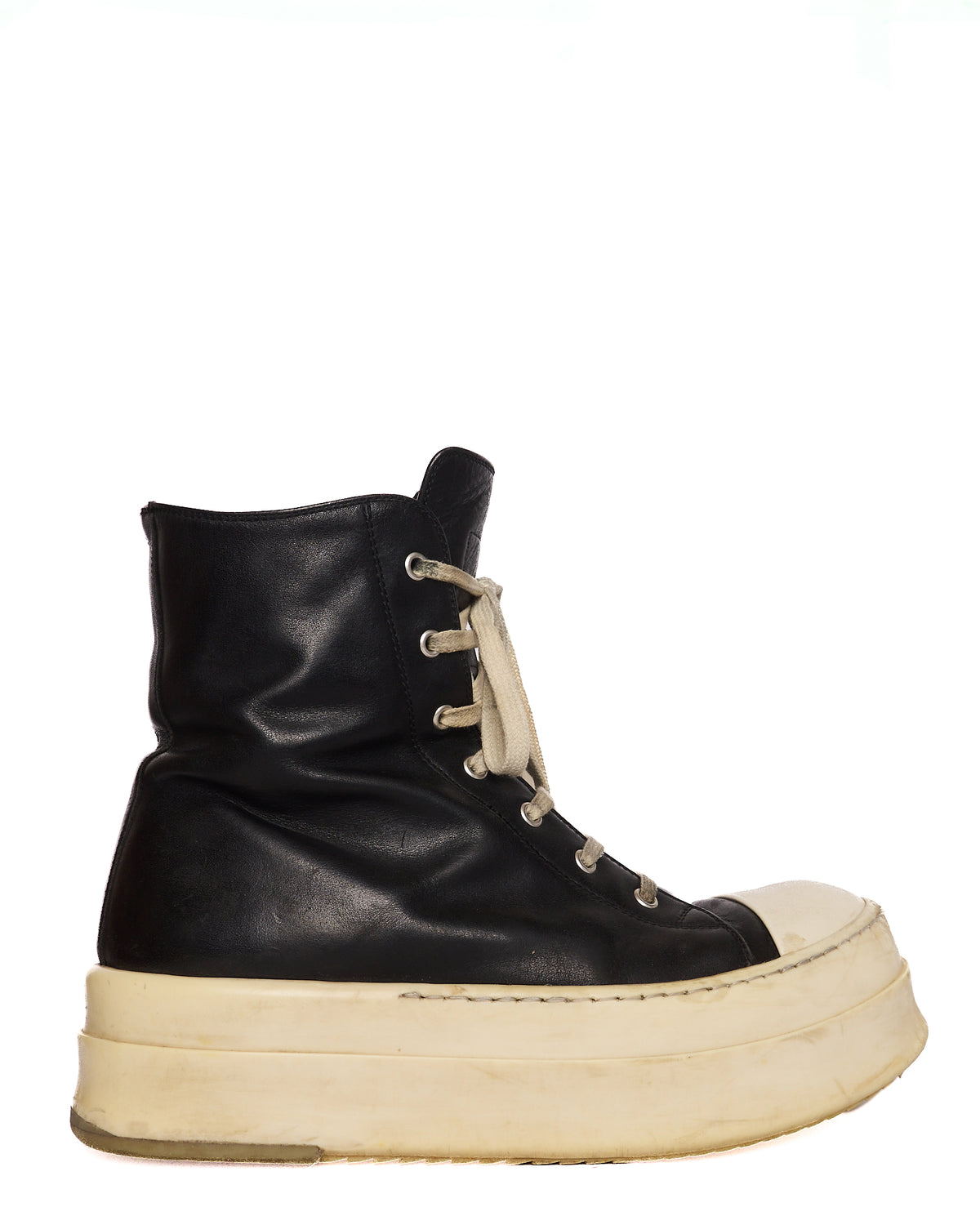 S/S24 Rick Owens Mega Bumper Black/Milk Ramones Sneaker