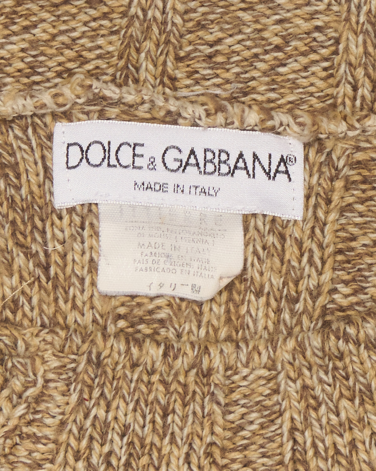 Late 90s Dolce & Gabanna Olive/Khaki Asymmetric Mock-neck Sweater