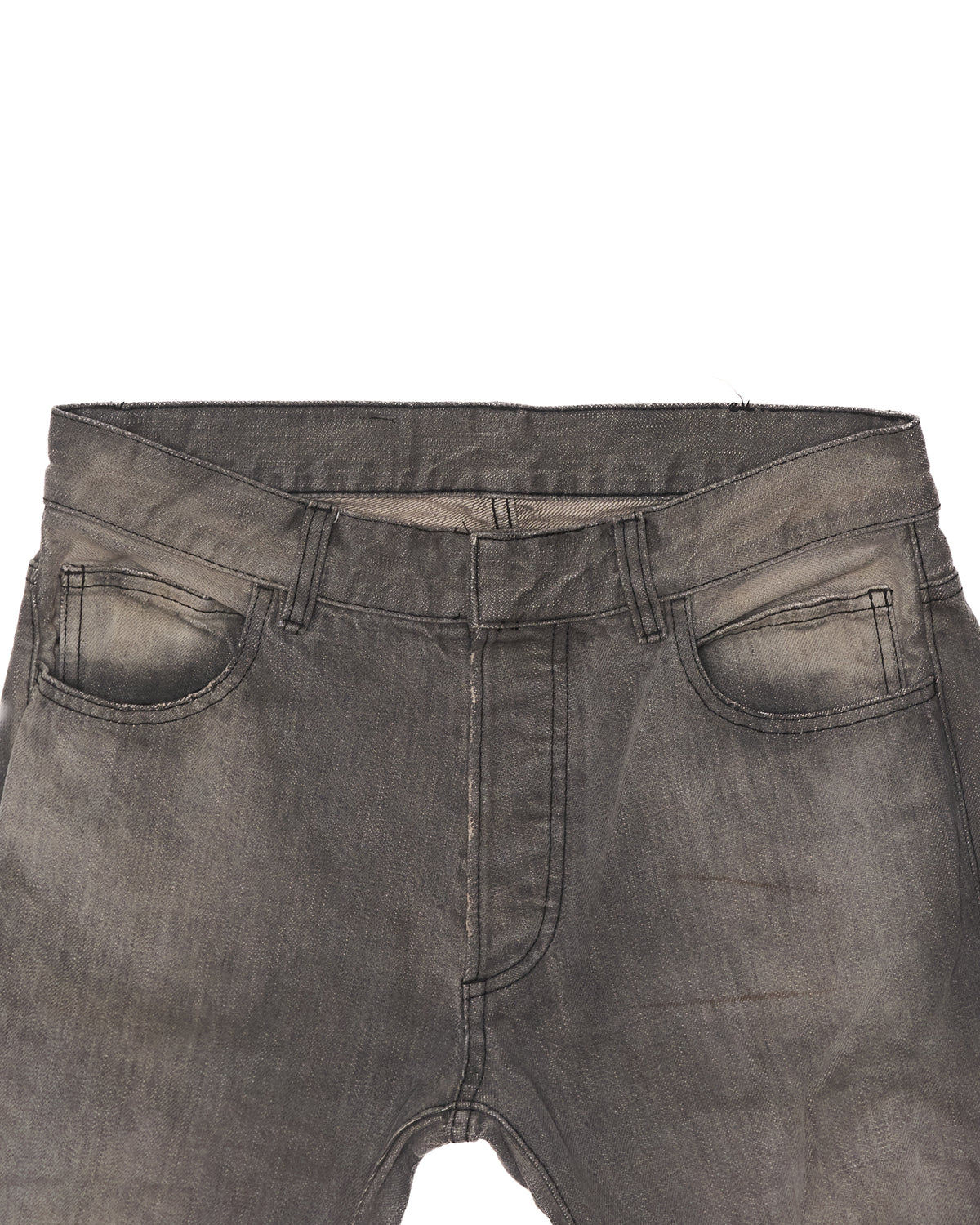 A/W15 BALMAIN Light Gray Biker Denim