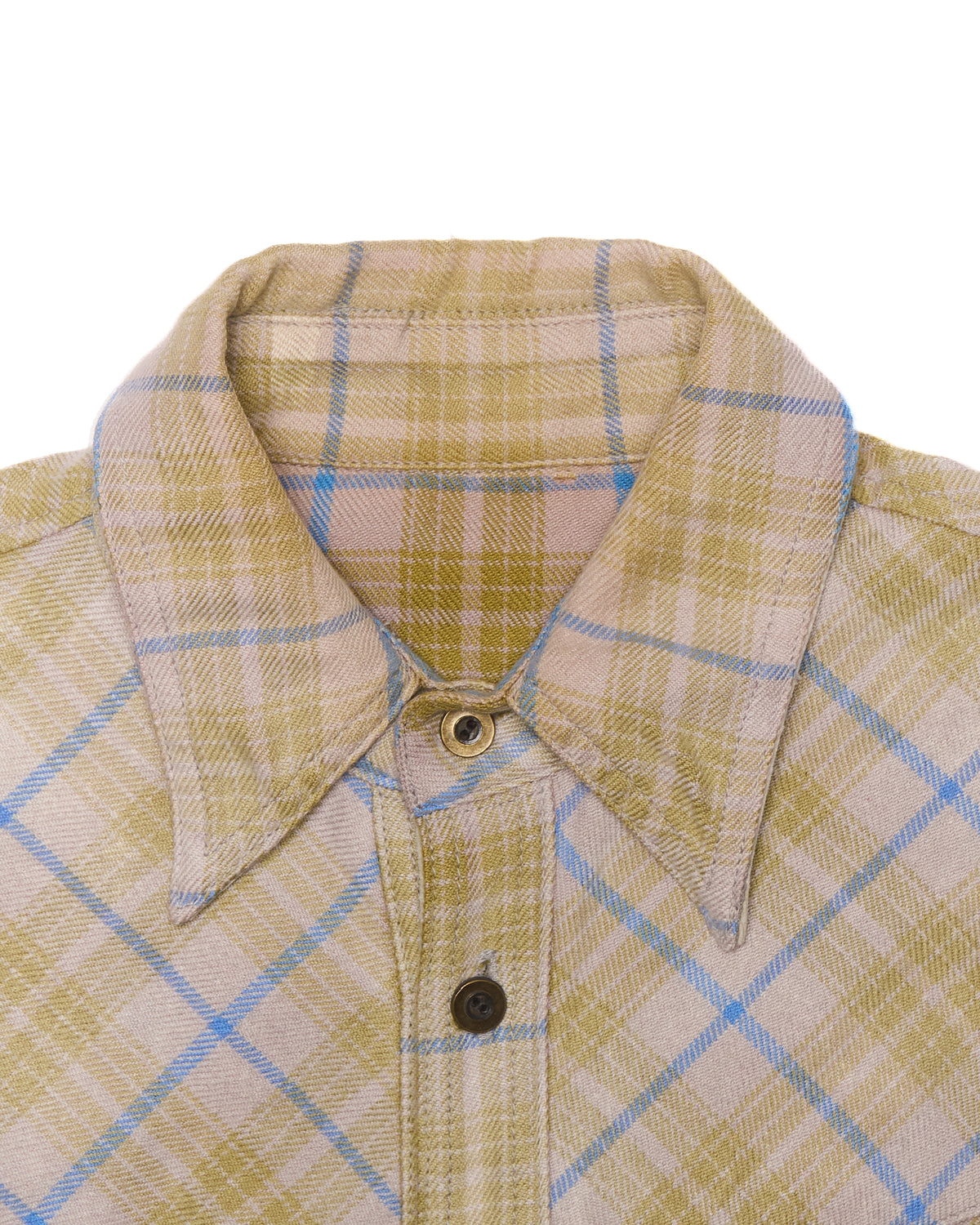 2010s Isamu Katayama "BACKLASH" Chartreuse Flannel Long Sleeve Button Up