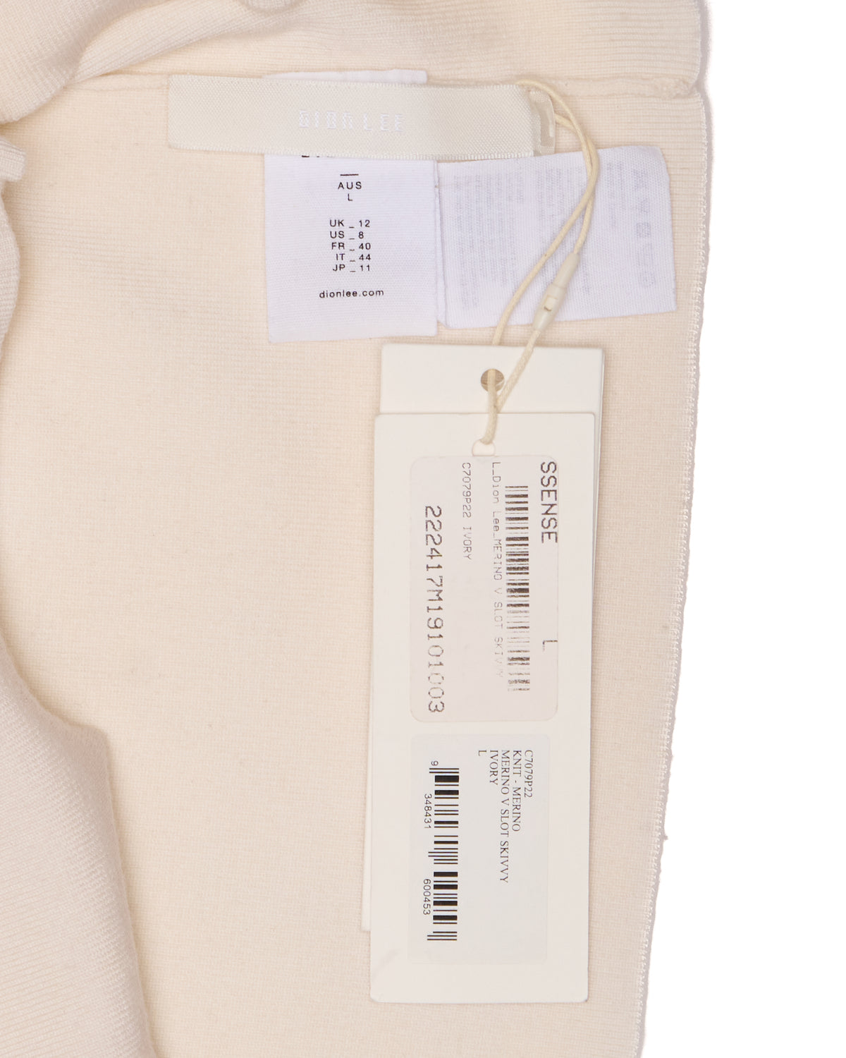 Dion Lee Ivory Merino Cut-Out Knit Long Sleeve