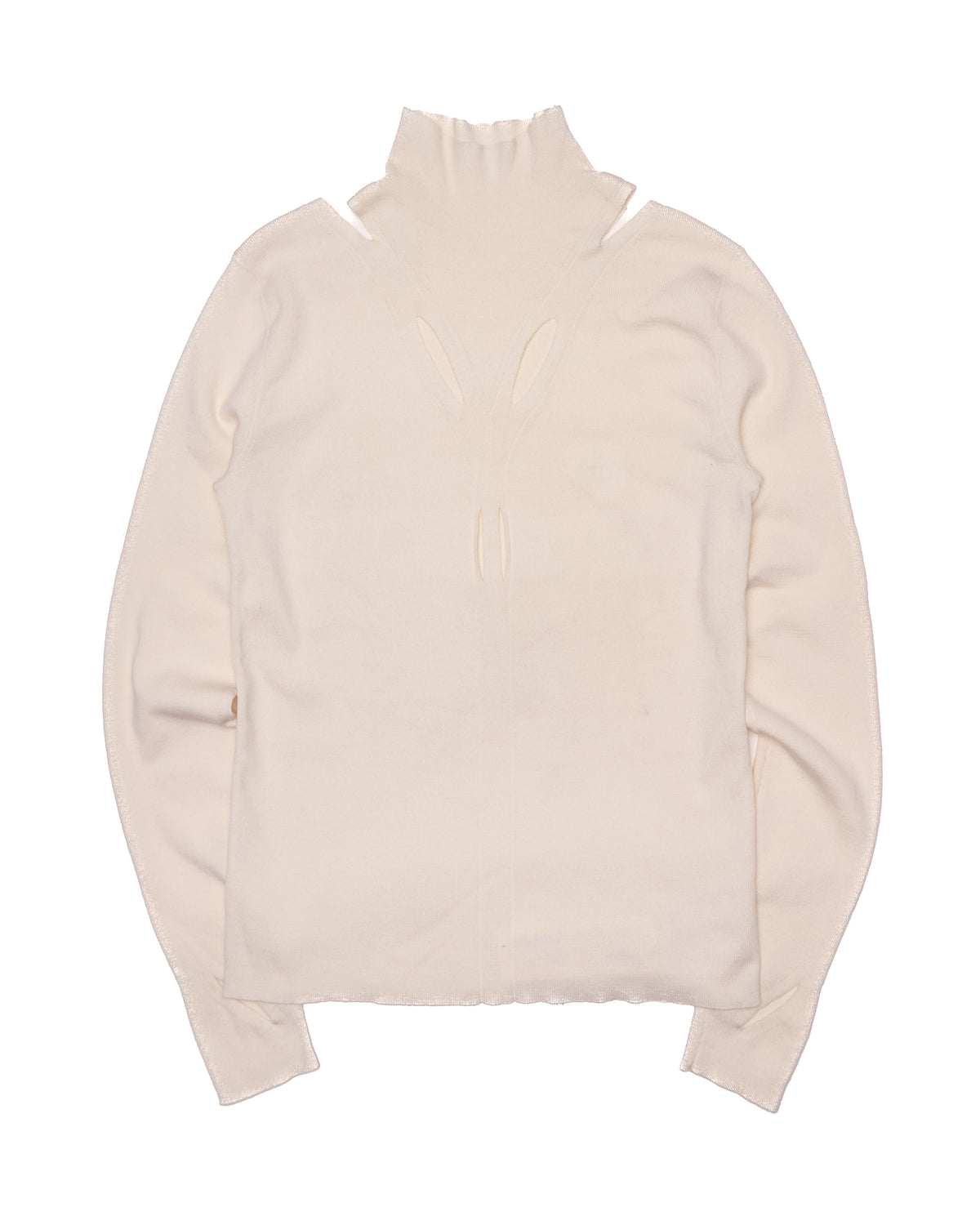 Dion Lee Ivory Merino Cut-Out Knit Long Sleeve
