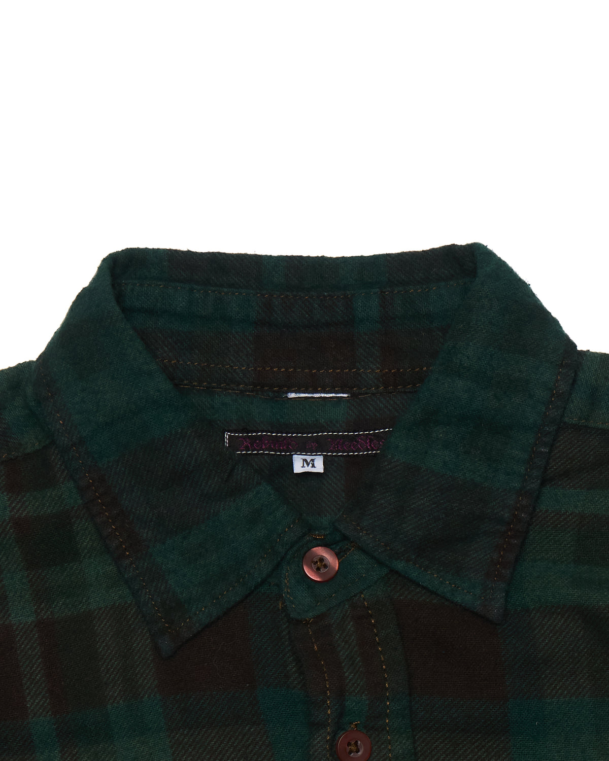 Needles Rebuild “7 Cuts” Burgundy/Green Button-Up Shirt