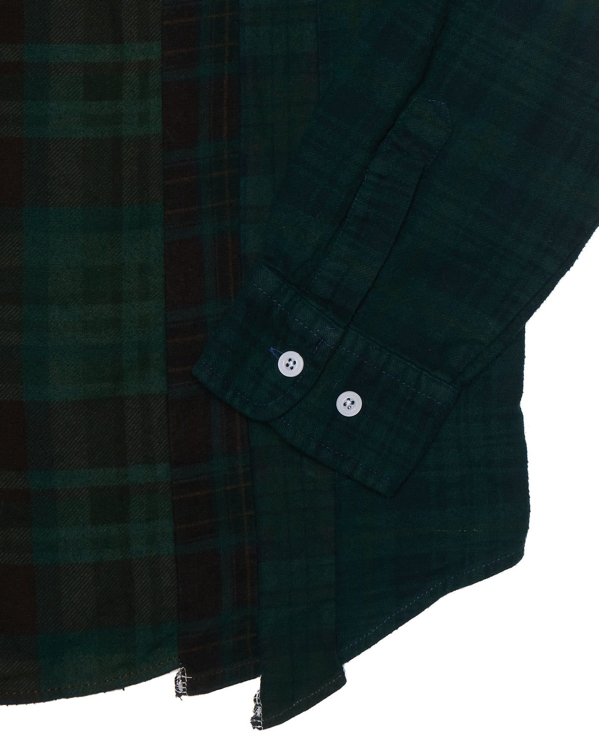 Needles Rebuild “7 Cuts” Burgundy/Green Button-Up Shirt