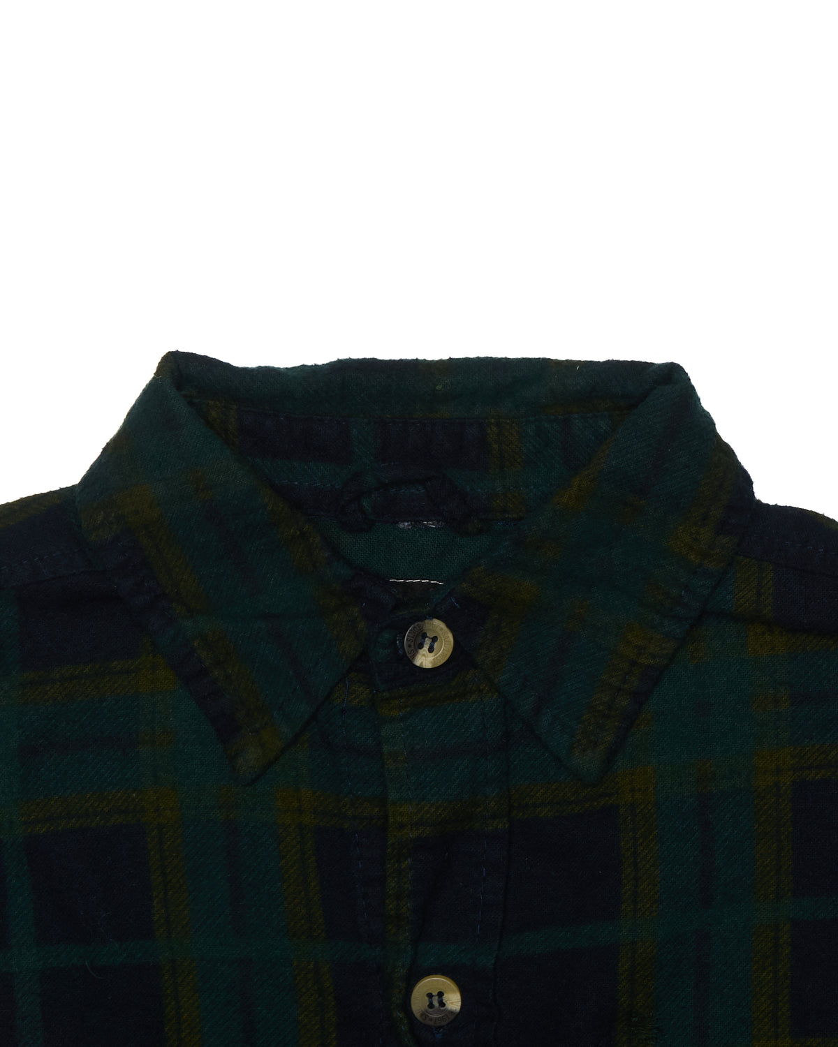 Needles Rebuild “7 Cuts” Green Plaid Button-Up Shirt