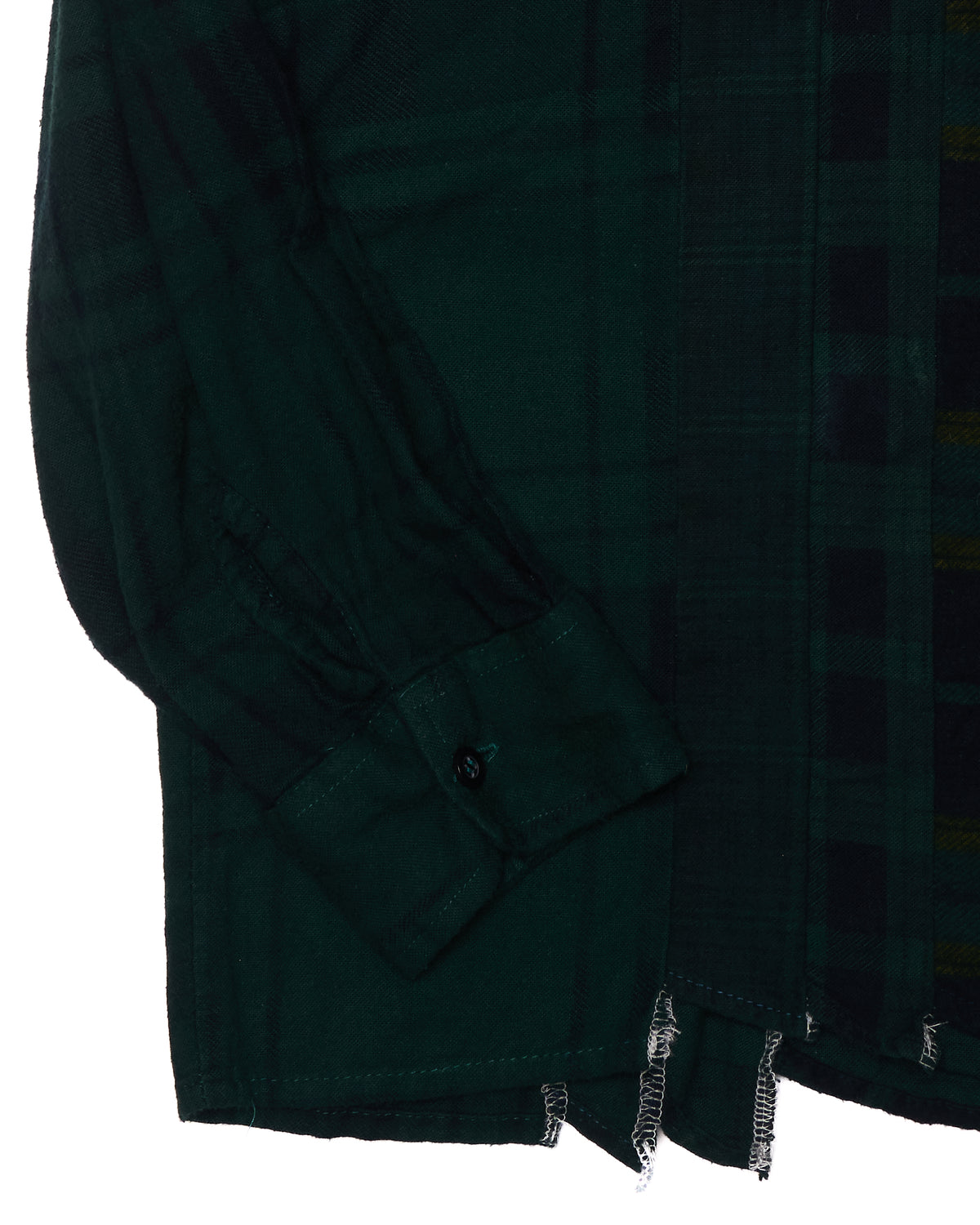 Needles Rebuild “7 Cuts” Green Plaid Button-Up Shirt