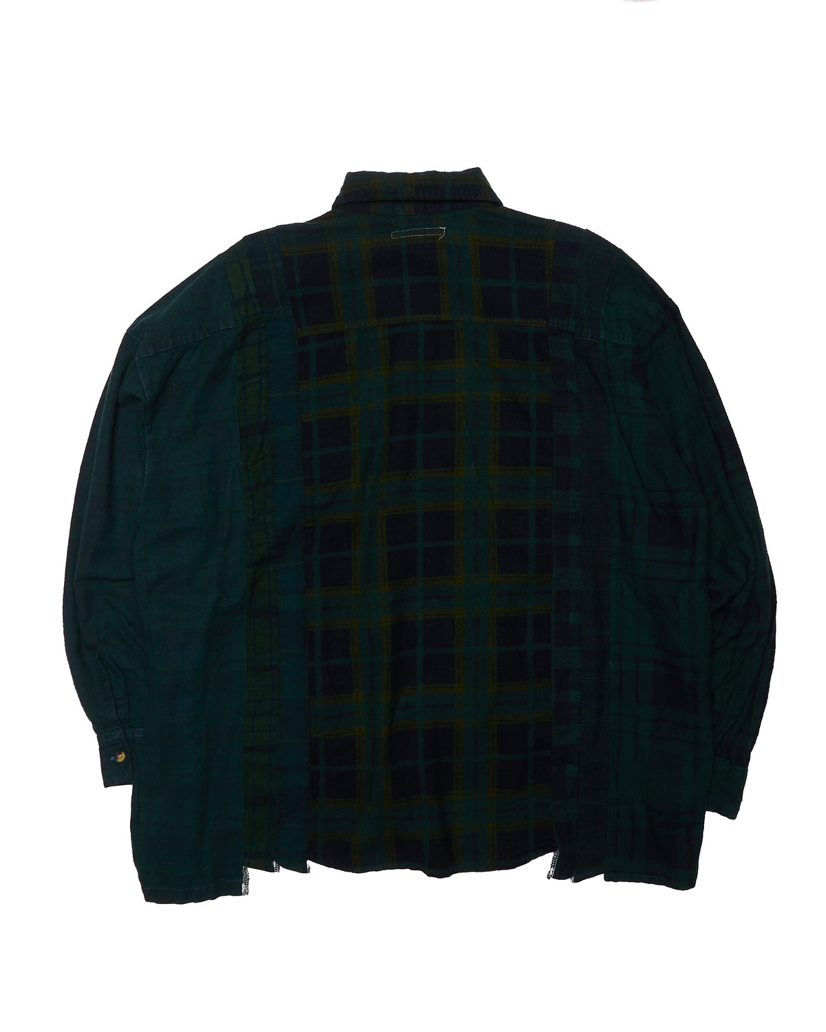 Needles Rebuild “7 Cuts” Green Plaid Button-Up Shirt