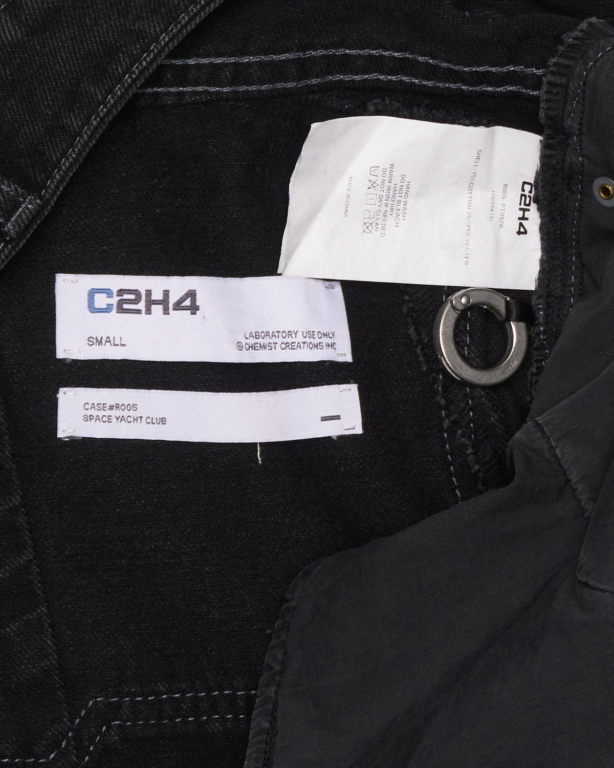C2H4 Dark Gray Panel Seam Straight Denim