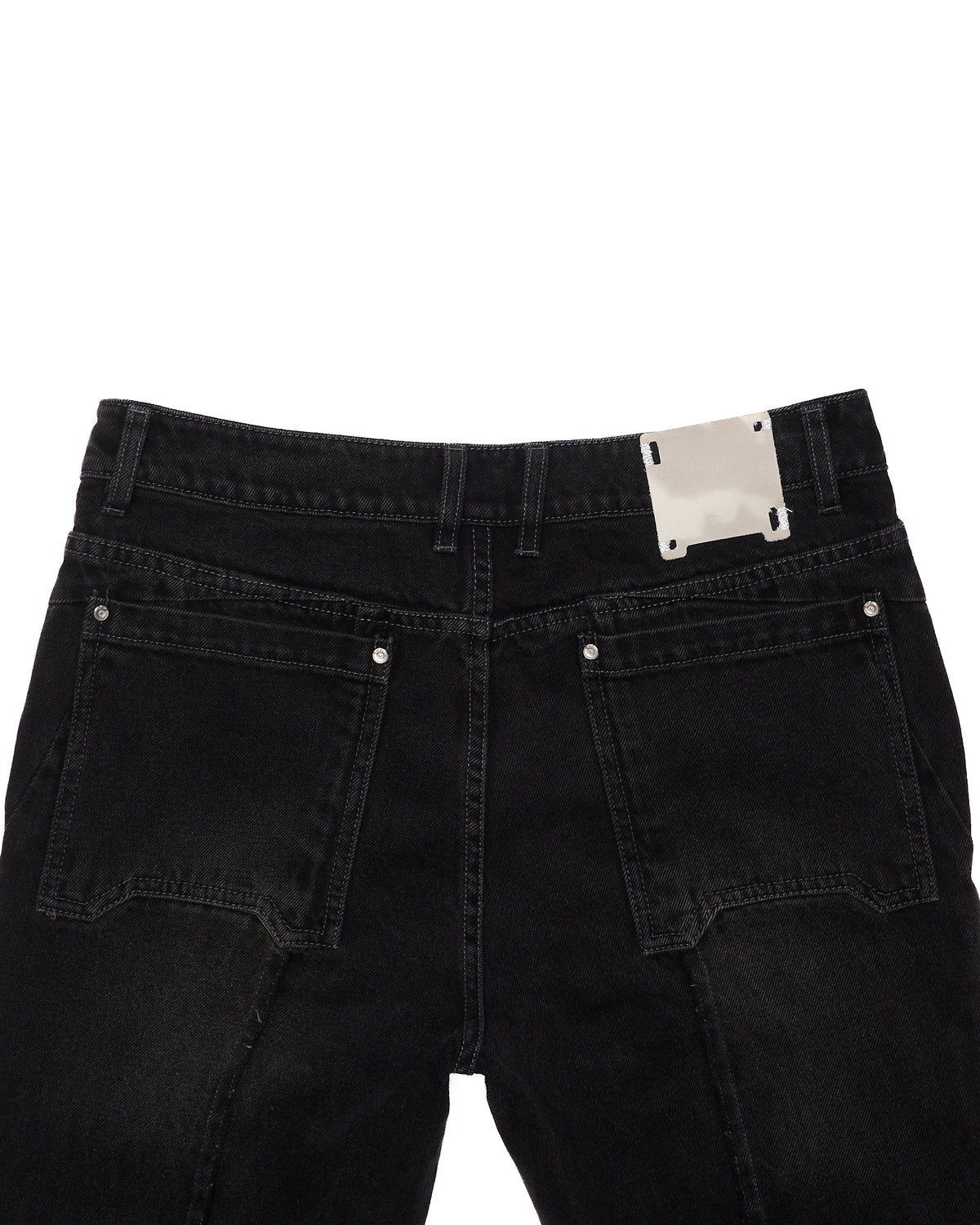 C2H4 Dark Gray Panel Seam Straight Denim