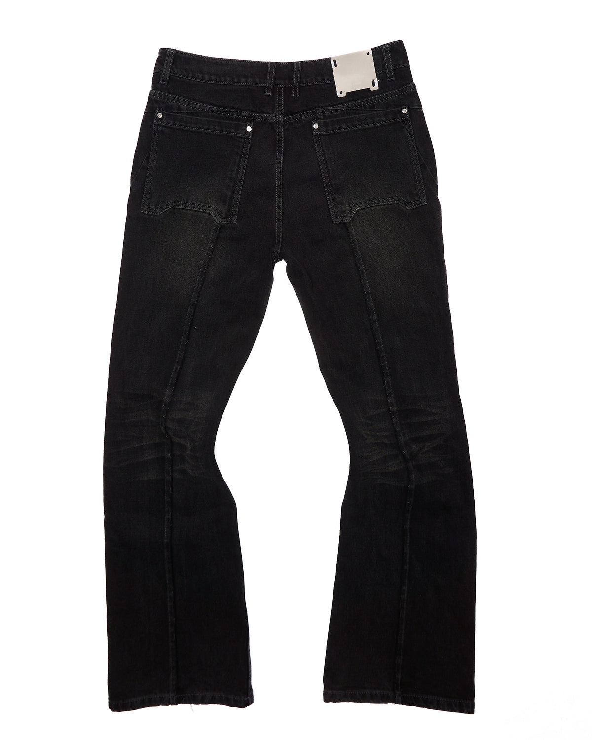 C2H4 Dark Gray Panel Seam Straight Denim