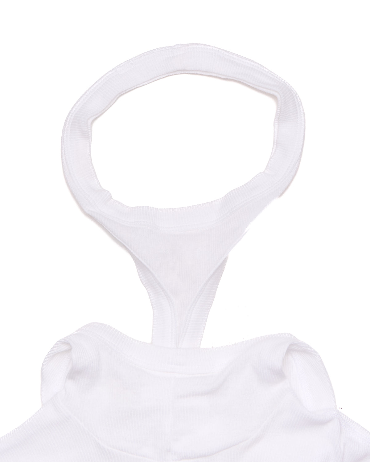 Dion Lee Sheer Ribbed White Cotton Hooded Long Sleeve