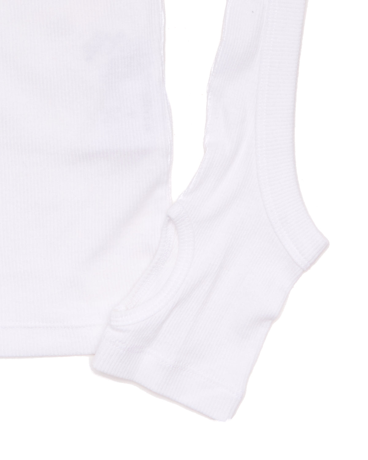 Dion Lee Sheer Ribbed White Cotton Hooded Long Sleeve