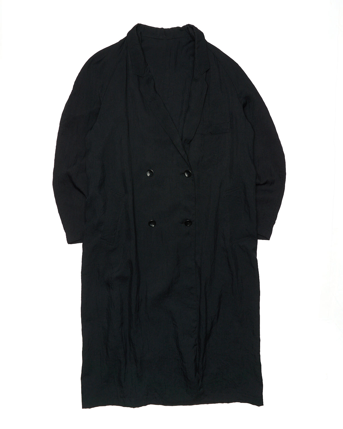 Late 80s Y’s for Men Yohji Yamamoto Black Nylon Trench Coat