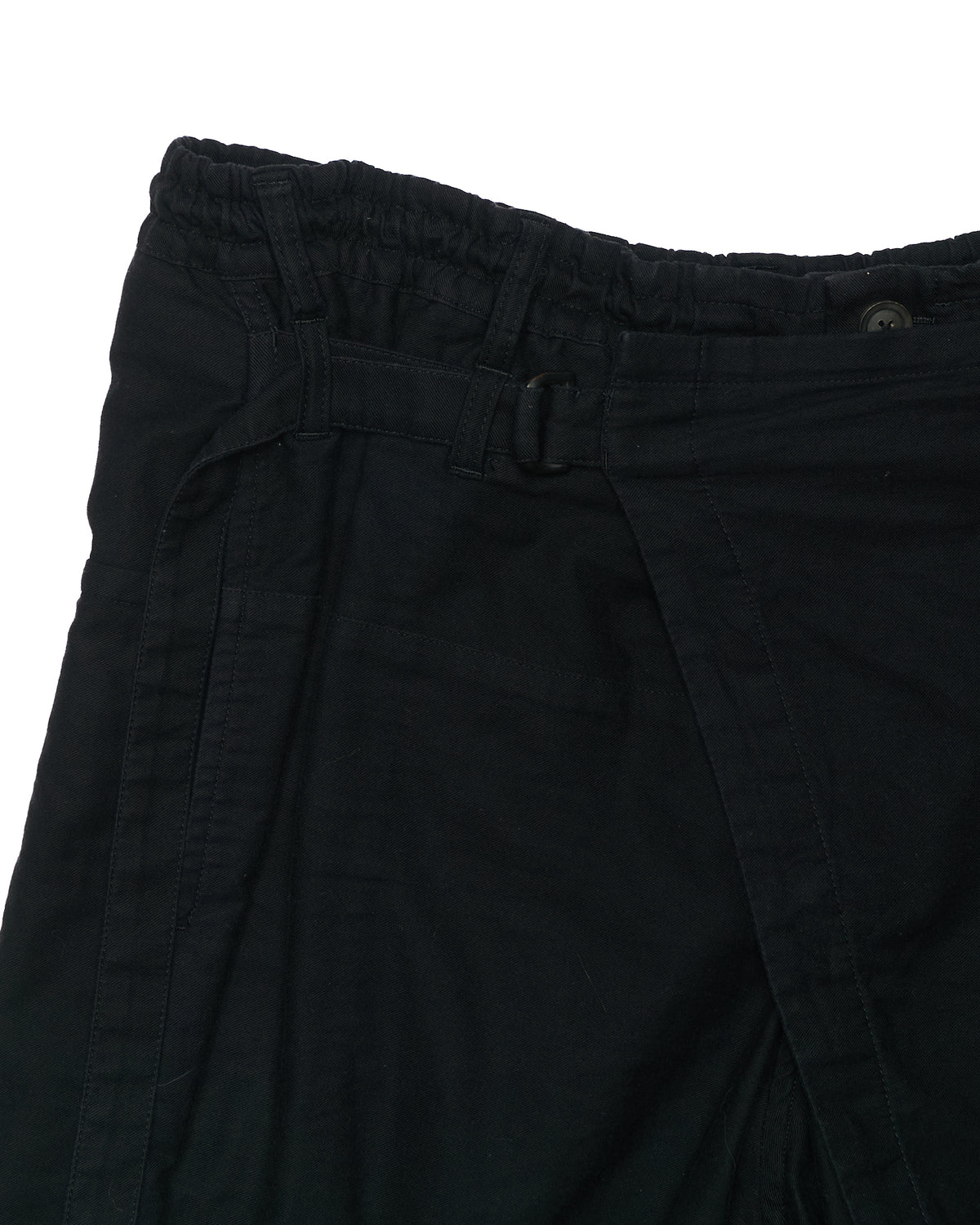 S/S20 Yohji Yamamoto Pour Homme Black Cotton Twill Wrap Pants