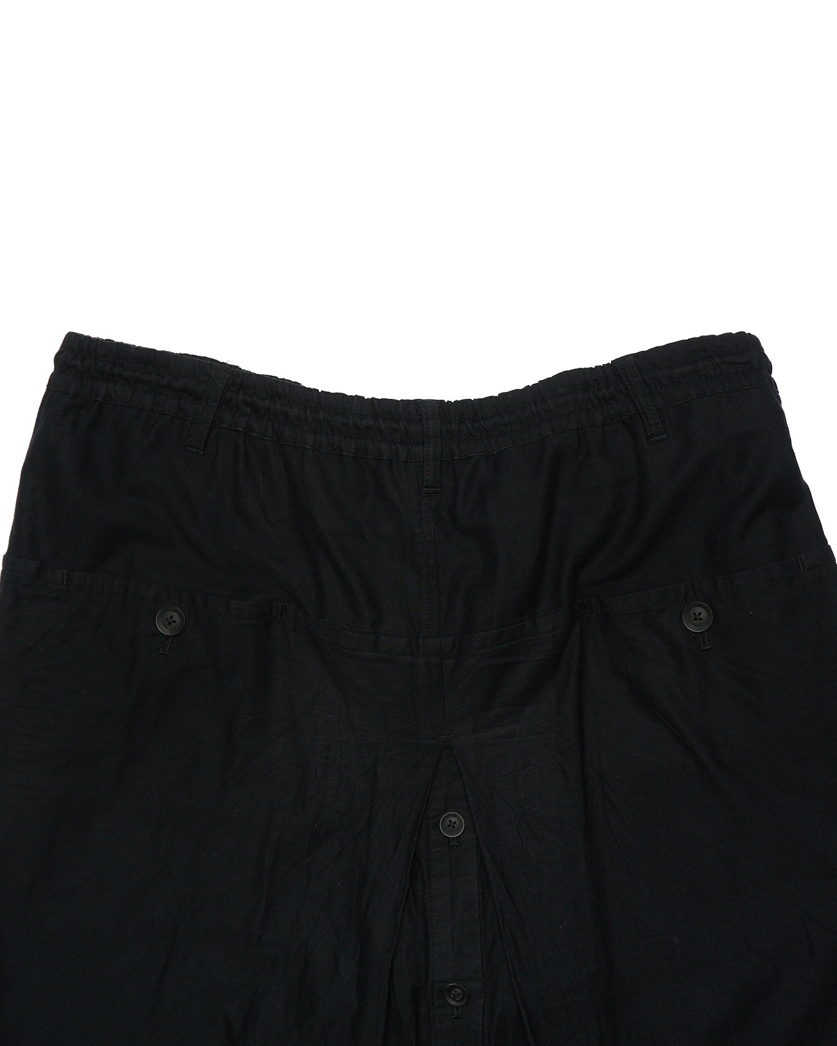 S/S20 Yohji Yamamoto Pour Homme Black Cotton Twill Wrap Pants