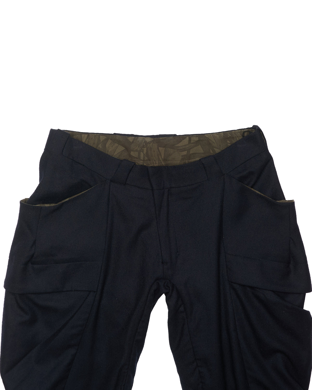 2010s DEVOA Dark Navy Wool J-cut Cargos Pants
