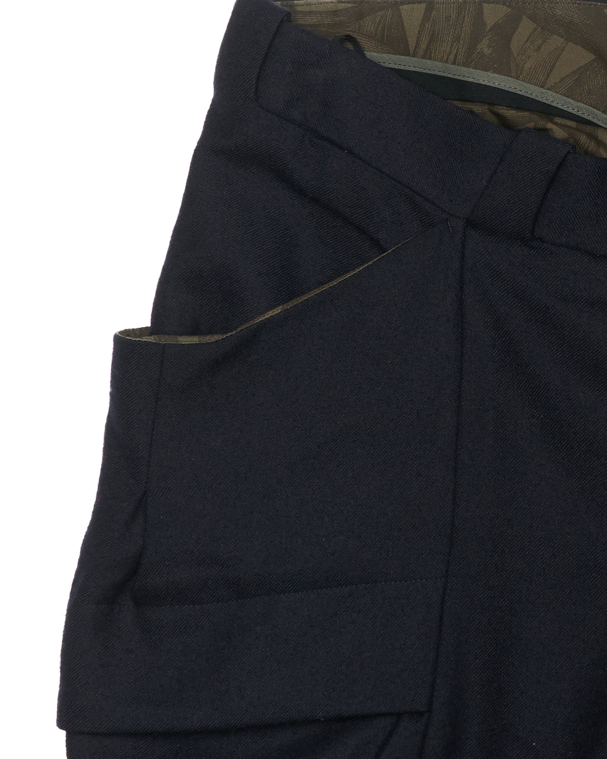 2010s DEVOA Dark Navy Wool J-cut Cargos Pants