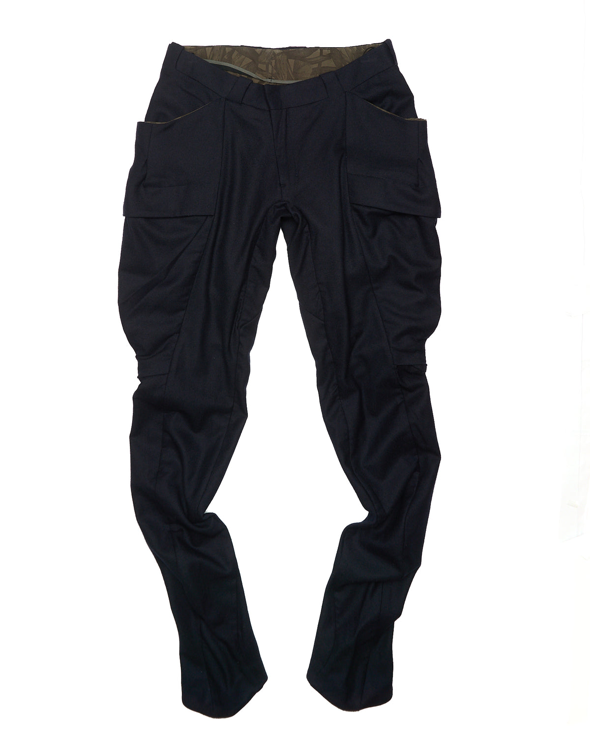 2010s DEVOA Dark Navy Wool J-cut Cargos Pants