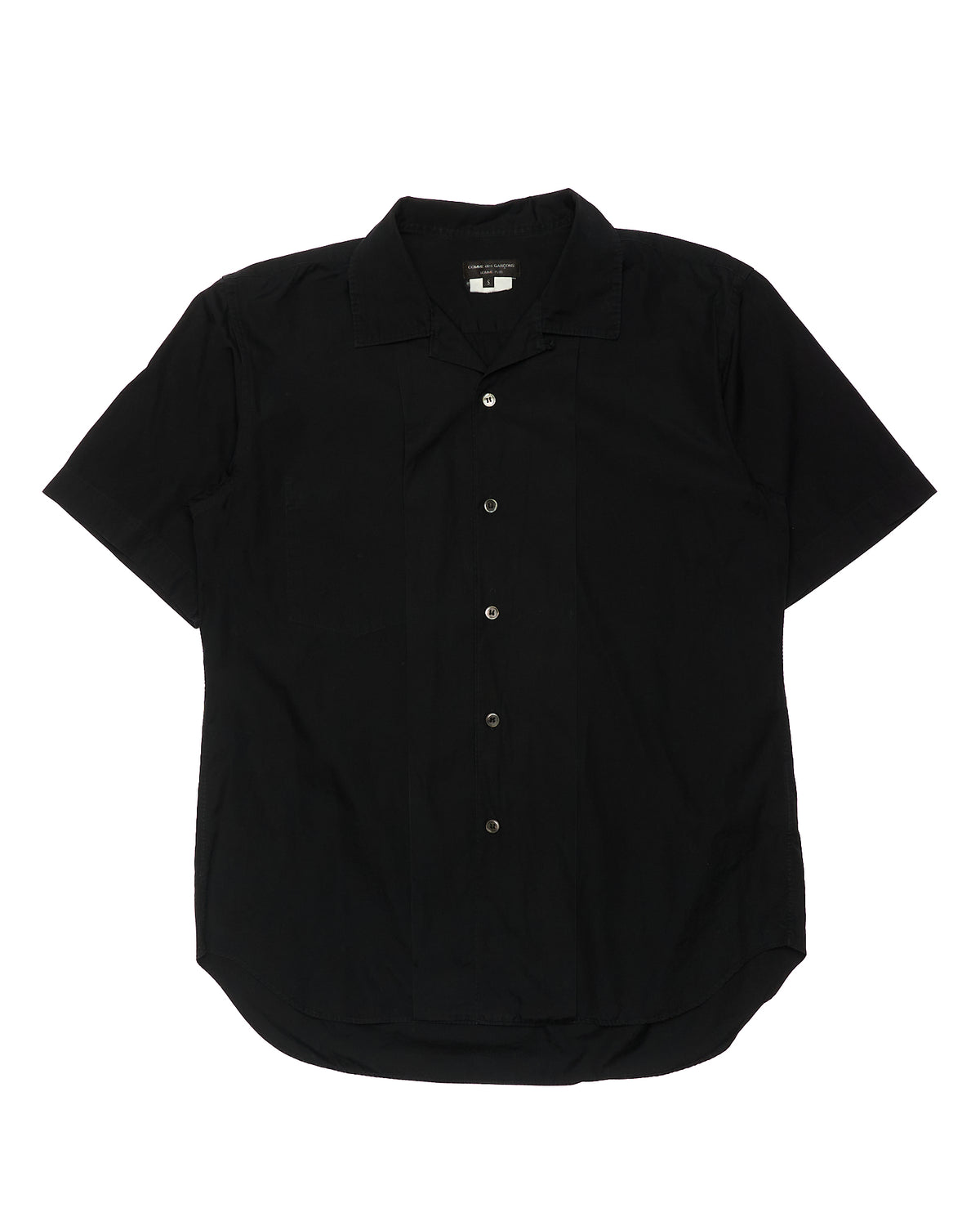 F/W16 Comme des Garçons HOMME PLUS Black Camp-Collar Short Sleeve Shirt