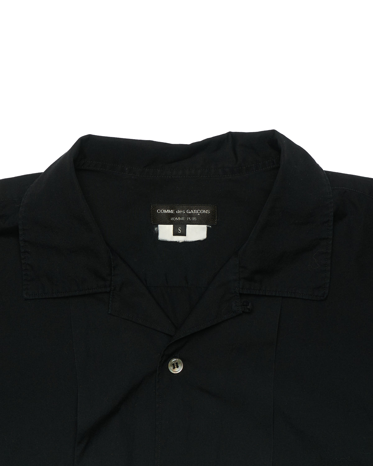 F/W16 Comme des Garçons HOMME PLUS Black Camp-Collar Short Sleeve Shirt