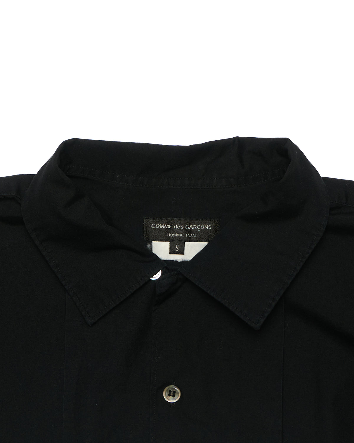 F/W16 Comme des Garçons HOMME PLUS Black Camp-Collar Short Sleeve Shirt