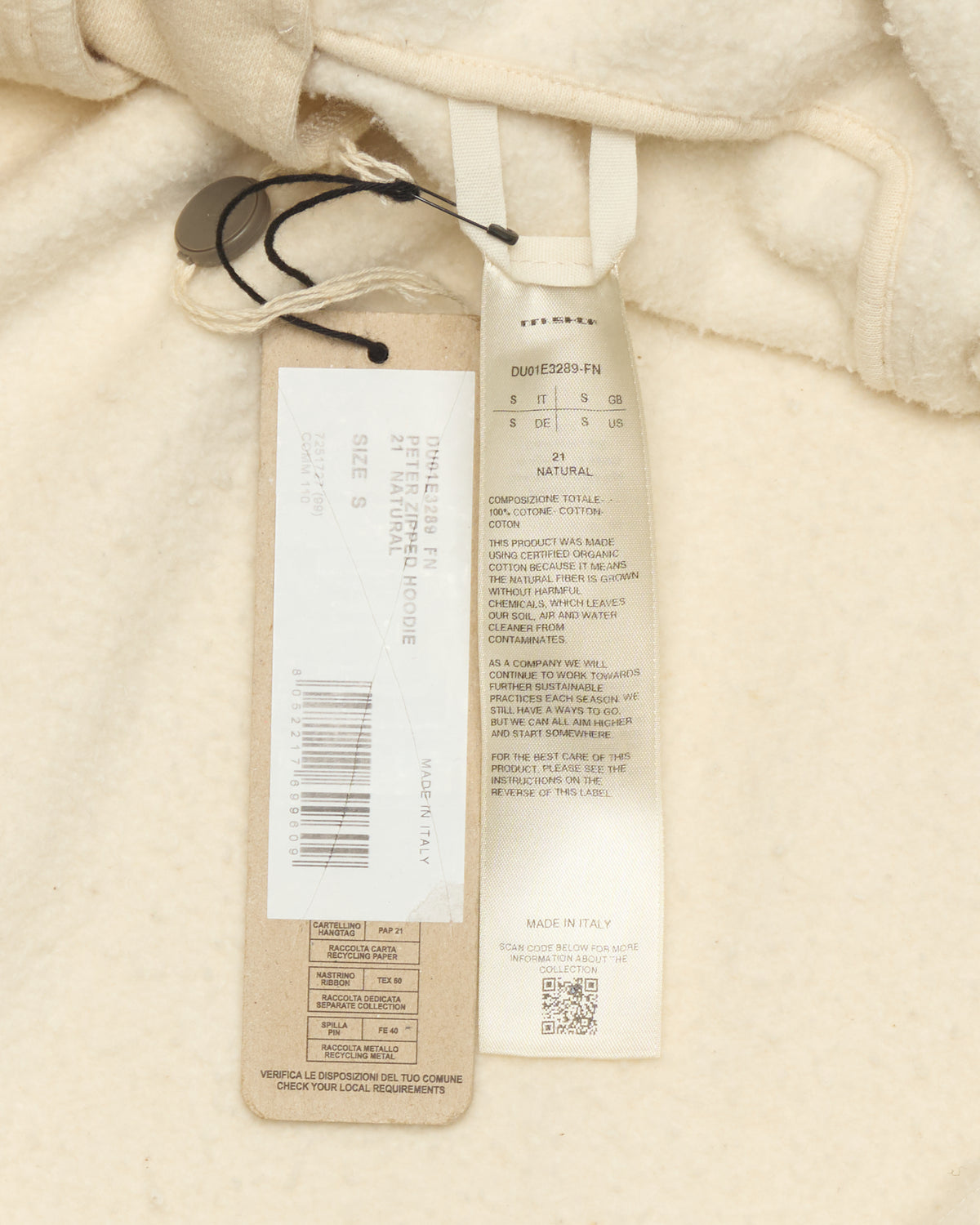 Rick Owens DRKSHDW Beige Peter Zip-Up Hoodie